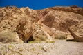 Gobi desert wilderness environment sand stone rocks and hills of Mongolia blue sky background Royalty Free Stock Photo