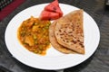 Gobi Paratha parantha aloo roti chapati Indian breakfast Royalty Free Stock Photo