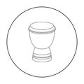 Goblet drum icon in outline style isolated on white background. Turkey symbol stock vector illustration.