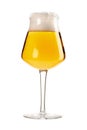 Goblet glass of blonde beer isolated Royalty Free Stock Photo