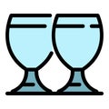 Goblet glasses icon color outline vector Royalty Free Stock Photo