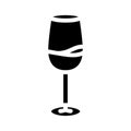 goblet wine glass glyph icon vector illustration