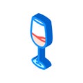 goblet wine glass isometric icon vector illustration