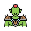 goblin fairy tale color icon vector illustration