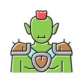 goblin fairy tale color icon vector illustration