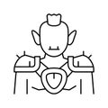 goblin fairy tale line icon vector illustration