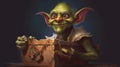 A goblin holding a treasure chest