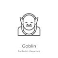 goblin icon vector from fantastic characters collection. Thin line goblin outline icon vector illustration. Outline, thin line