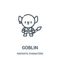 goblin icon vector from fantastic characters collection. Thin line goblin outline icon vector illustration