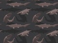 Goblin Shark Cartoon Background Seamless Wallpaper