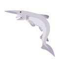 Goblin shark. Wildlife animal. Underwater fish. Vector