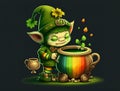 A goblin wearing a St. Patrick\'s Day sweater