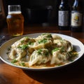 Goblincore-inspired Dumplings With Sauce And Beer