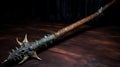 Goblincore-inspired Sculpted Weapon On Dark Floor