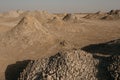 Gobustan Mud Volcanos in Azerbaijan. Basalt columns.