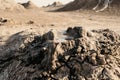 Gobustan Mud Volcanos in Azerbaijan. Basalt columns.