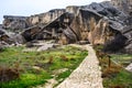 Gobustan national park ancient rocks