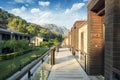 Gocek, Turkey -11 July 2017- Luxury Hotel Rixos Premium Gocek luxury Resort,with modern bungalows and greenery