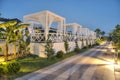 Gocek, Turkey -11 July 2017- Luxury Hotel Rixos Premium Gocek Resort at sunset, Luxury resort with pavilion in sunset