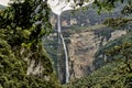 Gocta Cataracts, Catarata del Gocta, are perennial waterfalls with two drops located in Peru. Royalty Free Stock Photo