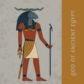 God of Ancient Egypt Khnum. Egyptian ancient symbol, isolated figure of ancient Egypt deities.