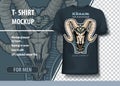 Vector skull template of the ram, the god of ancient Egypt Khnum, god of creator