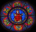 God Angels Stained Glass Notre Dame Church Nice France Royalty Free Stock Photo