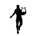 God Apollon lyre silhouette ancient mythology fantasy.