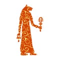 God Bastet cat egyptian pattern silhouette ancient egypt