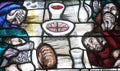 Stained glass window by Sieger Koder in St. John church in Piflas, Germany Royalty Free Stock Photo