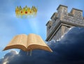 God bible bibles kingdom heaven golden gold crown king tower watchtower open sky clouds christ jesus jehovah jah yahweh