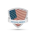 God bless america American flag shield icon Royalty Free Stock Photo