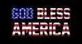 God bless America lettering with american flag. Vector illustration Royalty Free Stock Photo