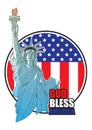 god bless america poster. Vector illustration decorative design Royalty Free Stock Photo