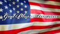 God Bless America on a USA flag background, 3D rendering. United States of America flag waving in the wind. Proud American Flag Royalty Free Stock Photo