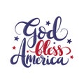 God bless America. Vector Typography hand drawn lettering. Royalty Free Stock Photo