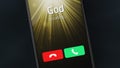 God is calling on a smartphone