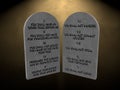 10 God commandments stones tablets lights 3d render rendering