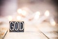 God Concept Vintage Letterpress Type Theme Royalty Free Stock Photo