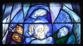 God, the Creator of all life, detail of stained glass window in church of Saint John in Piflas, Germany