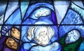 God, the Creator of all life, detail of stained glass window in church of Saint John in Piflas, Germany