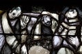 God, the Creator of all life, detail of stained glass window by Sieger Koder in church of St John in Piflas, Germany