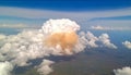 God fiery hand paints ominous cumulonimbus in the sky generated by AI