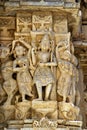 God and Goddess carved on the wall of Jagdish Temple at Udaipur Royalty Free Stock Photo