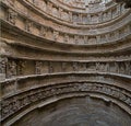 God and goddesses sculptures at stepwell Rani ki vav, an intricately constructed historic site in Gujarat Royalty Free Stock Photo