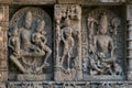 God and goddesses sculptures at stepwell Rani ki vav, an intricately constructed historic site in Gujarat Royalty Free Stock Photo