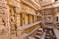 Sculptures of god and goddesses at Rani ki vav in Patan, Gujarat