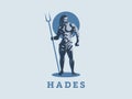 God Hades or Pluto. Vector emblem.
