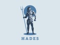 God Hades or Pluto. Vector emblem. Royalty Free Stock Photo