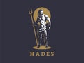 God Hades or Pluto. Vector emblem. Royalty Free Stock Photo